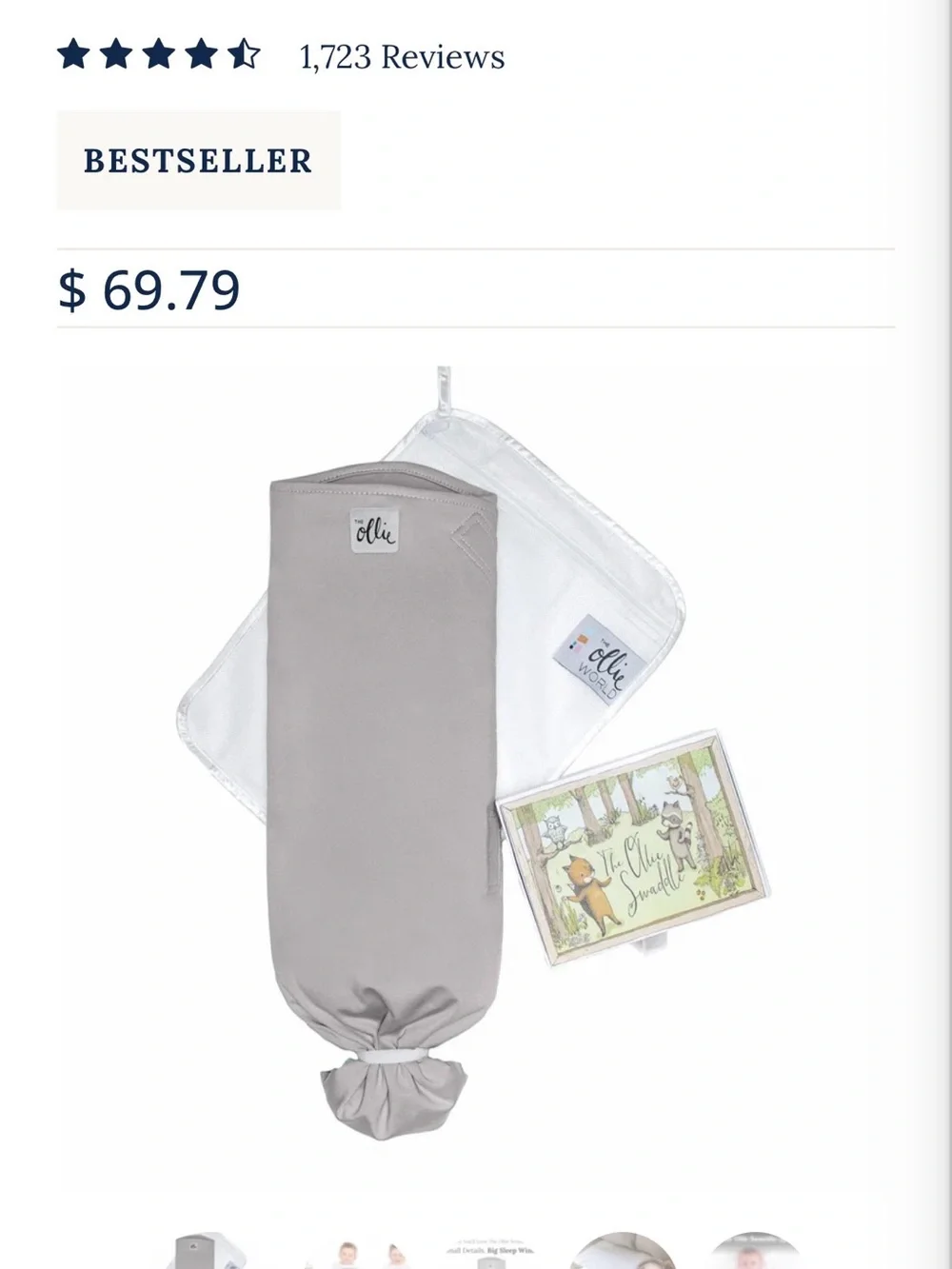 Ollie Swaddle Set – Soft Gray